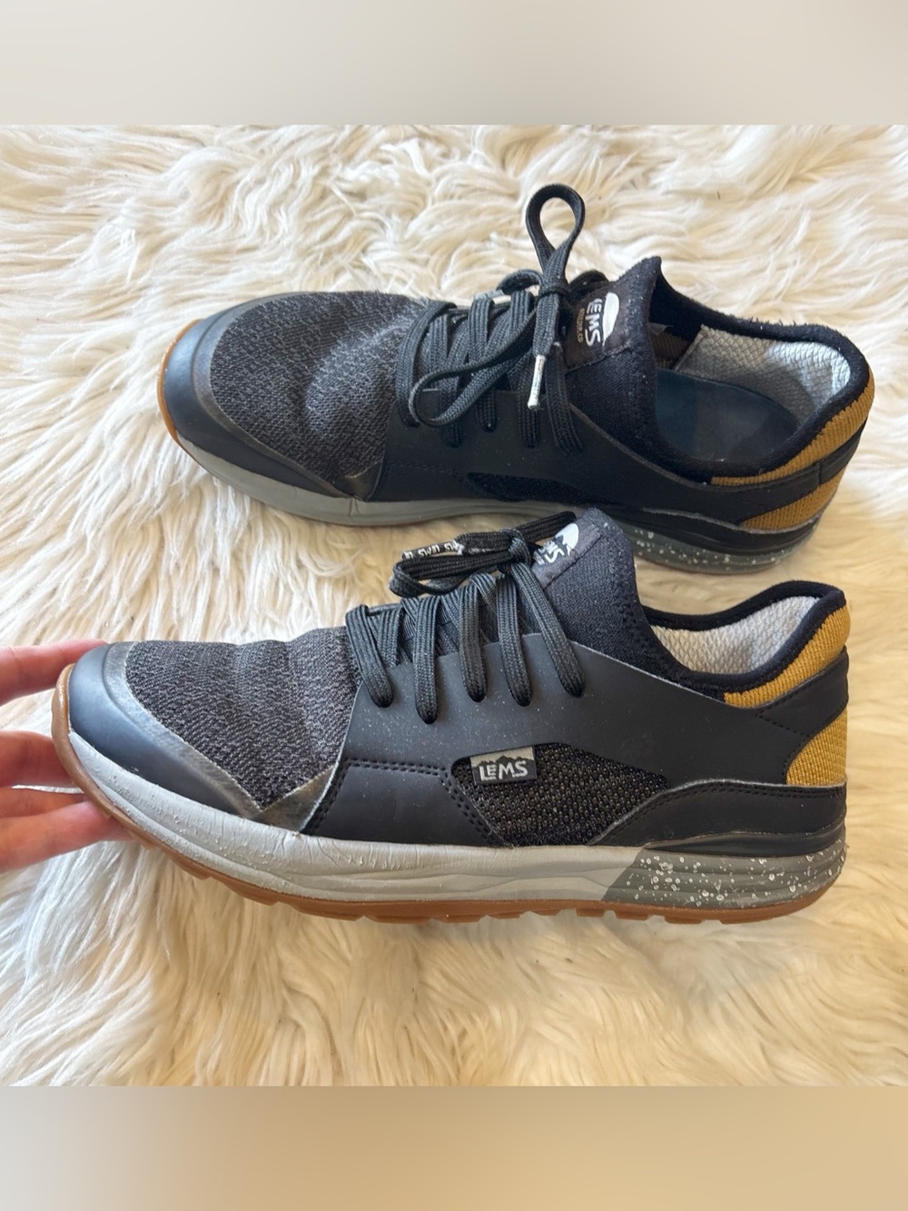 LEMS Mesa Men’s Size 10 D Carbon Gray/Black Gum Sole Minimalist Trail Shoes